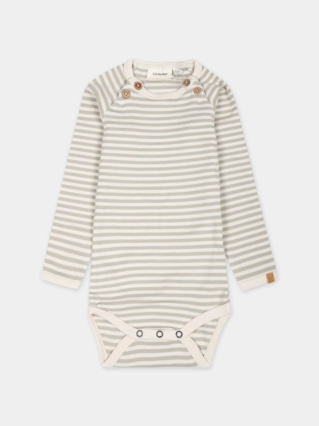 Beige bodysuit for babykids with logo